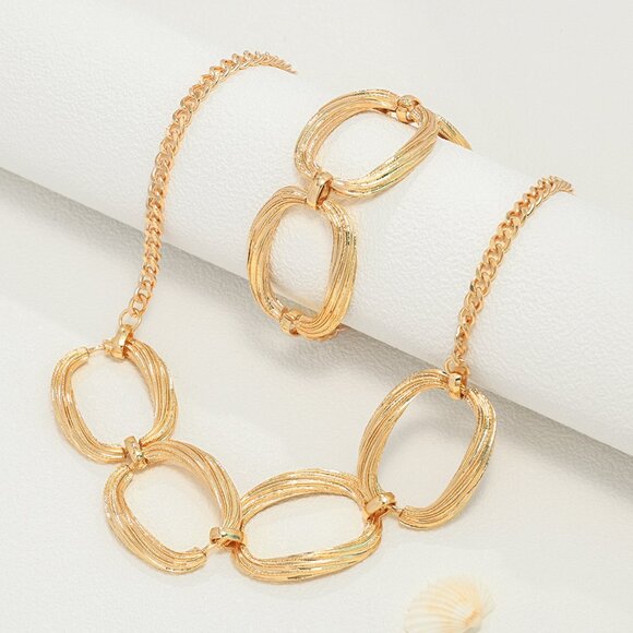 8k Gold Filled Chain Necklace and Bracelet Set - Picture 2 of 6